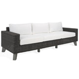 Safavieh Margarita Wicker Patio Sofa Dark Grey / White CPT2102B