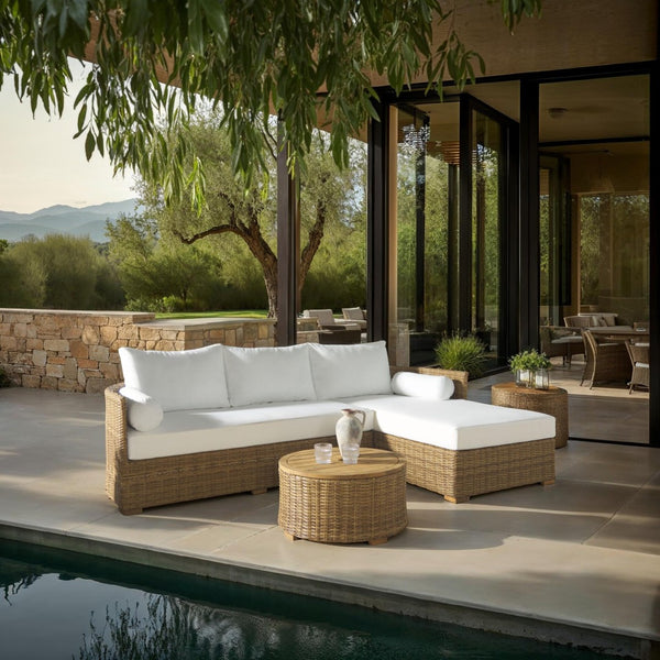 Safavieh ANGUILLA Wicker Storage Outdoor Coffee Table - Stylish, Durable Design for Your Patio and Terrace Natural CPT2103A