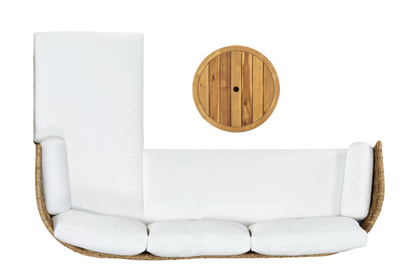 Safavieh ANGUILLA Wicker Storage Outdoor Coffee Table - Stylish, Durable Design for Your Patio and Terrace Natural CPT2103A