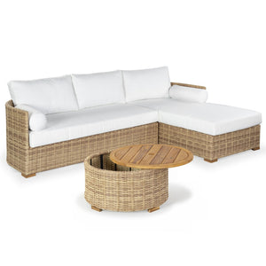 Safavieh ANGUILLA Wicker Storage Outdoor Coffee Table - Stylish, Durable Design for Your Patio and Terrace Natural CPT2103A