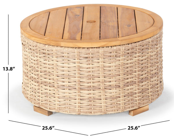 Safavieh Anguilla Wicker Storage Outdoor Coffee Table Natural CPT2103A