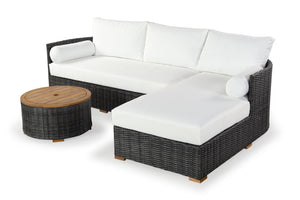 Safavieh ANGUILLA Wicker Storage Outdoor Coffee Table - Stylish, Durable Design for Your Patio and Terrace Dark Grey CPT2103B