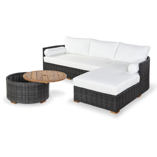 Safavieh ANGUILLA Wicker Storage Outdoor Coffee Table - Stylish, Durable Design for Your Patio and Terrace Dark Grey CPT2103B