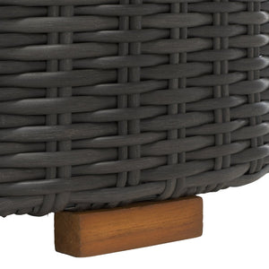 Safavieh ANGUILLA Wicker Storage Outdoor Coffee Table - Stylish, Durable Design for Your Patio and Terrace Dark Grey CPT2103B