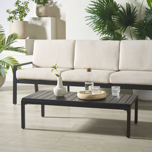 Safavieh Guam Aluminum Outdoor Coffee Table - Stylish Black, Weather-resistant & Elegant For Any Setting Black Metal Cpt2105a