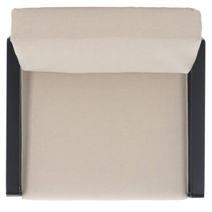 Safavieh Guam Aluminum Outdoor Chair - Elegant Black & Beige Design For Stylish Patio & Garden Comfort Black ,Beige Metal ,Foam ,Fabric Cpt2106a