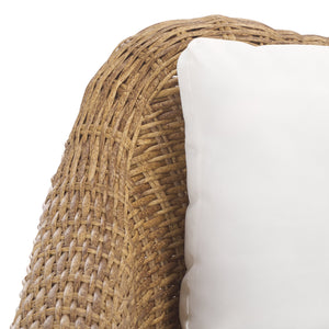 Safavieh Melbourne Wicker Patio Chair - Stylish Outdoor Furniture With Acacia Accents For Ultimate Comfort Natural ,White Metal ,Pe Wicker ,Wood ,Fabric ,Foam Cpt2109a