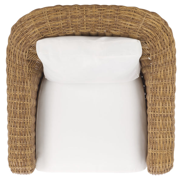 Safavieh Melbourne Wicker Patio Chair - Stylish Outdoor Furniture With Acacia Accents For Ultimate Comfort Natural ,White Metal ,Pe Wicker ,Wood ,Fabric ,Foam Cpt2109a