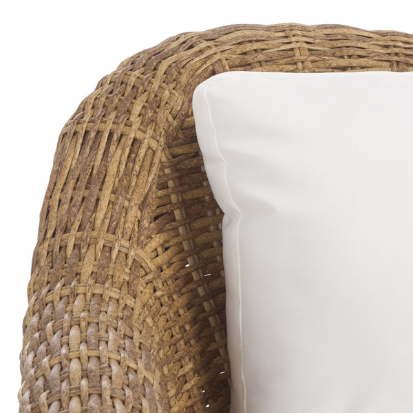 Safavieh Melbourne Wicker Patio Sofa - Elegant All-weather Outdoor Seating With Durable Acacia Wood Comfort Natural ,White Metal ,Pe Wicker ,Wood ,Fabric ,Foam Cpt2110a