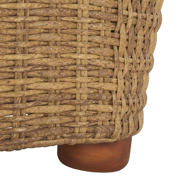 Safavieh Melbourne Wicker Patio Sofa - Elegant All-weather Outdoor Seating With Durable Acacia Wood Comfort Natural ,White Metal ,Pe Wicker ,Wood ,Fabric ,Foam Cpt2110a