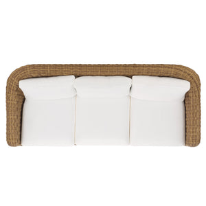 Safavieh Melbourne Wicker Patio Sofa - Elegant All-weather Outdoor Seating With Durable Acacia Wood Comfort Natural ,White Metal ,Pe Wicker ,Wood ,Fabric ,Foam Cpt2110a