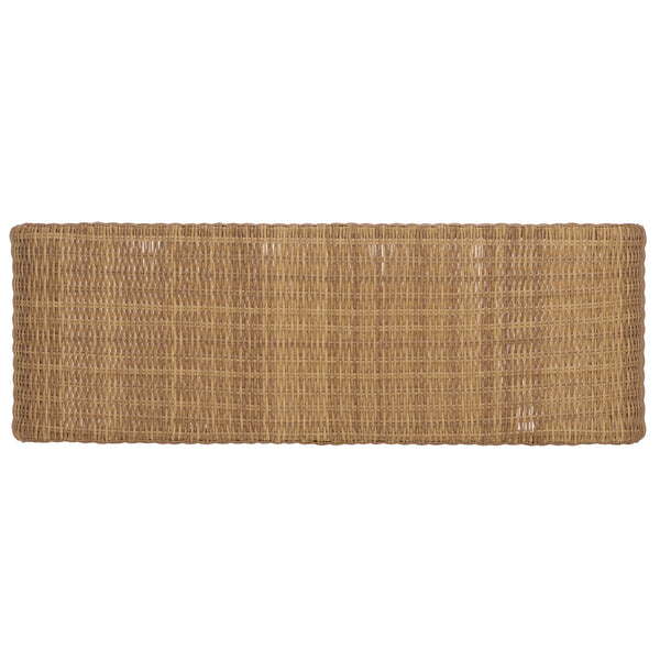 Safavieh Lynsee Wicker Bench - Stylish Outdoor Seating In Natural Shade For Patios And Gardens, Durable Design Natural Metal ,Pe Wicker Cpt2113a