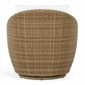 Safavieh Clarisse Outdoor Swivel Chair Woven PE Rattan Coastal Patio Seating with Cushion CPT2114A