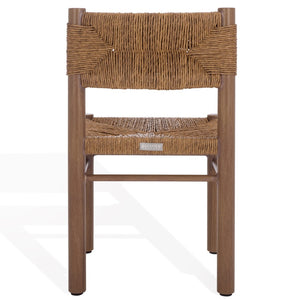 Safavieh ROMONA Rattan Weaving Outdoor Dining Chair - Stylish, Durable Seating for Elegant Al Fresco Meals Brown CPT4000B-SET2