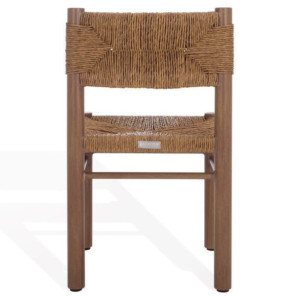 Safavieh ROMONA Rattan Weaving Outdoor Dining Chair - Stylish, Durable Seating for Elegant Al Fresco Meals Brown CPT4000B-SET2