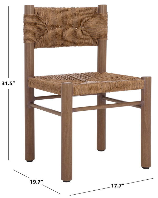 Safavieh ROMONA Rattan Weaving Outdoor Dining Chair - Stylish, Durable Seating for Elegant Al Fresco Meals Brown CPT4000B-SET2