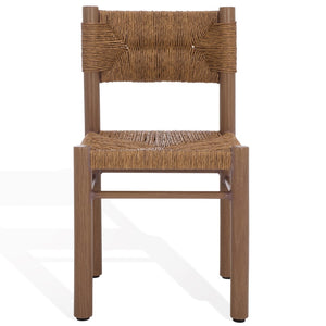 Safavieh ROMONA Rattan Weaving Outdoor Dining Chair - Stylish, Durable Seating for Elegant Al Fresco Meals Brown CPT4000B-SET2