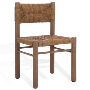 Safavieh ROMONA Rattan Weaving Outdoor Dining Chair - Stylish, Durable Seating for Elegant Al Fresco Meals Brown CPT4000B-SET2