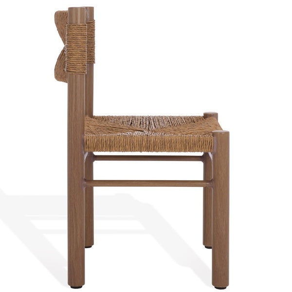 Safavieh ROMONA Rattan Weaving Outdoor Dining Chair - Stylish, Durable Seating for Elegant Al Fresco Meals Brown CPT4000B-SET2