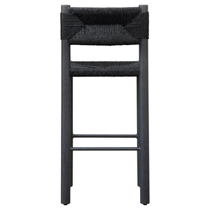 Safavieh ROMONA Rattan Weaving Outdoor Barstool - Ergonomic Design for Stylish Patio & Garden Seating Black CPT4001A-SET2