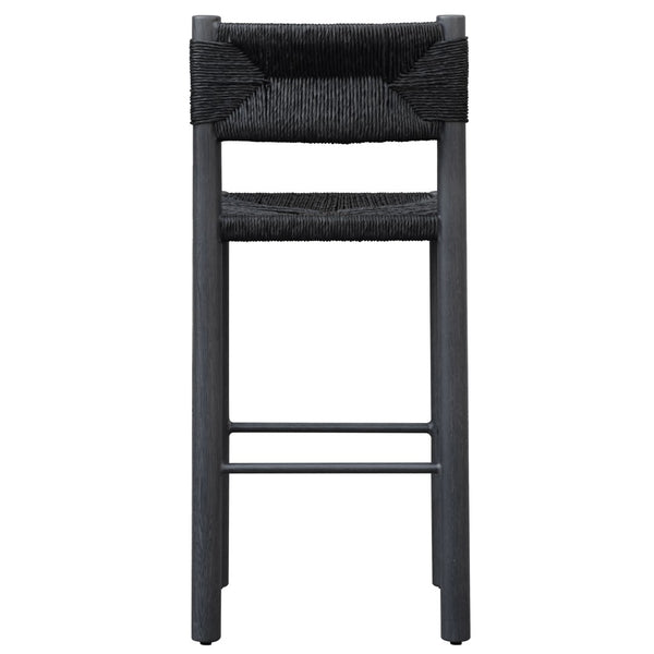 Safavieh ROMONA Rattan Weaving Outdoor Barstool - Ergonomic Design for Stylish Patio & Garden Seating Black CPT4001A-SET2
