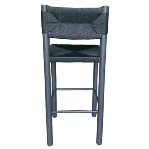 Safavieh ROMONA Rattan Weaving Outdoor Barstool - Ergonomic Design for Stylish Patio & Garden Seating Black CPT4001A-SET2