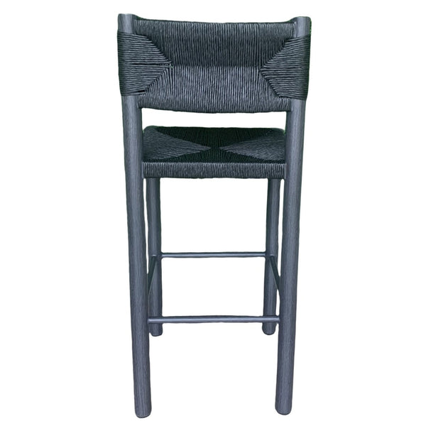 Safavieh ROMONA Rattan Weaving Outdoor Barstool - Ergonomic Design for Stylish Patio & Garden Seating Black CPT4001A-SET2