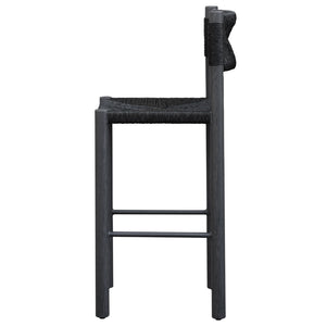 Safavieh ROMONA Rattan Weaving Outdoor Barstool - Ergonomic Design for Stylish Patio & Garden Seating Black CPT4001A-SET2