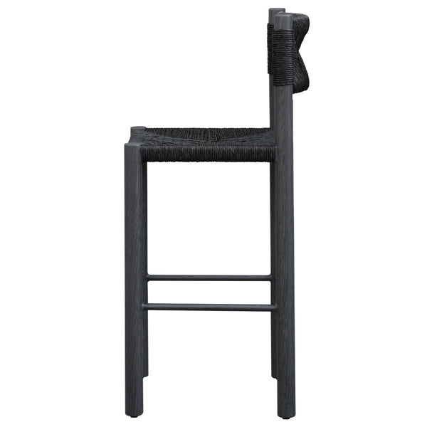 Safavieh ROMONA Rattan Weaving Outdoor Barstool - Ergonomic Design for Stylish Patio & Garden Seating Black CPT4001A-SET2