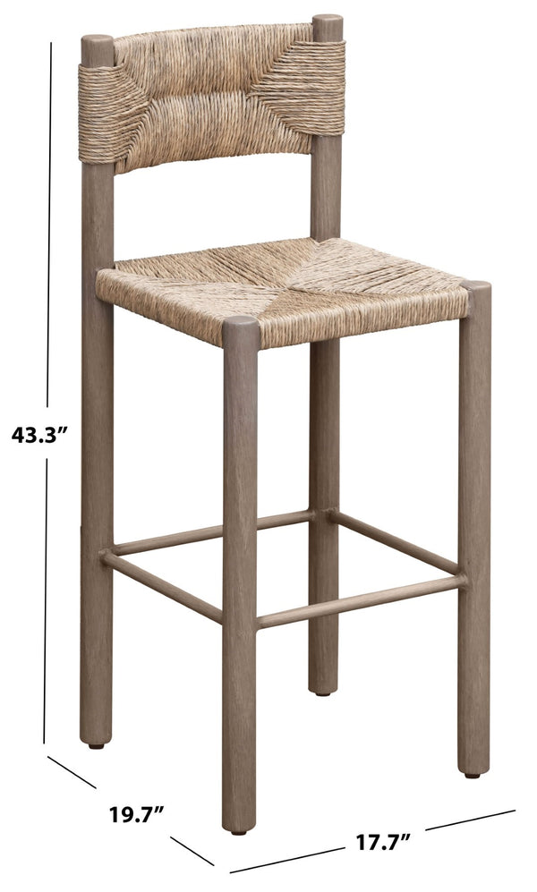 Safavieh Romona Rattan Weaving Outdoor Barstool - Stylish Seating For Elegant Gatherings And Relaxation Brown 90% Metal,10% Pe Rattan Cpt4001b-set2