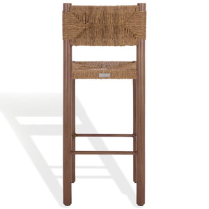 Safavieh ROMONA Rattan Weaving Outdoor Barstool - Ergonomic Design for Stylish Patio & Garden Seating Brown CPT4001B-SET2
