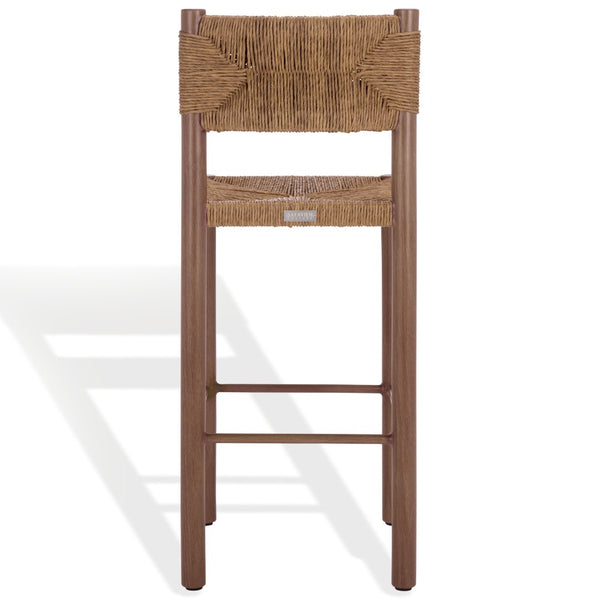 Safavieh ROMONA Rattan Weaving Outdoor Barstool - Ergonomic Design for Stylish Patio & Garden Seating Brown CPT4001B-SET2
