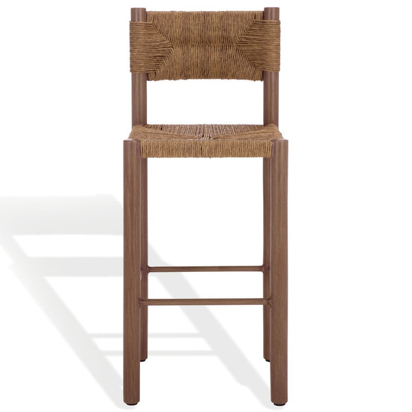 Safavieh ROMONA Rattan Weaving Outdoor Barstool - Ergonomic Design for Stylish Patio & Garden Seating Brown CPT4001B-SET2