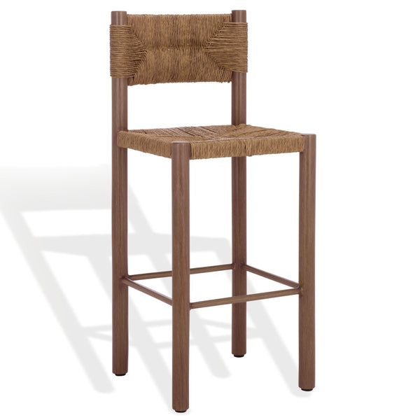 Safavieh ROMONA Rattan Weaving Outdoor Barstool - Ergonomic Design for Stylish Patio & Garden Seating Brown CPT4001B-SET2