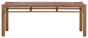 Safavieh ROMONA Rattan Weaving Outdoor Bench - Stylish & Durable Seating for Patios, Gardens, and Lounges CPT4002A
