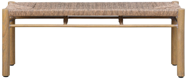 Safavieh Romona Rattan Weaving Outdoor Bench In Natural - Elegant, Durable Seating For Patios & Gardens Natural 90% Metal,10% Pe Rattan Cpt4002a