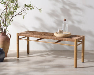 Safavieh ROMONA Rattan Weaving Outdoor Bench - Stylish & Durable Seating for Patios, Gardens, and Lounges CPT4002A