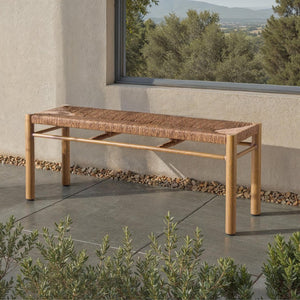 Safavieh ROMONA Rattan Weaving Outdoor Bench - Stylish & Durable Seating for Patios, Gardens, and Lounges CPT4002A