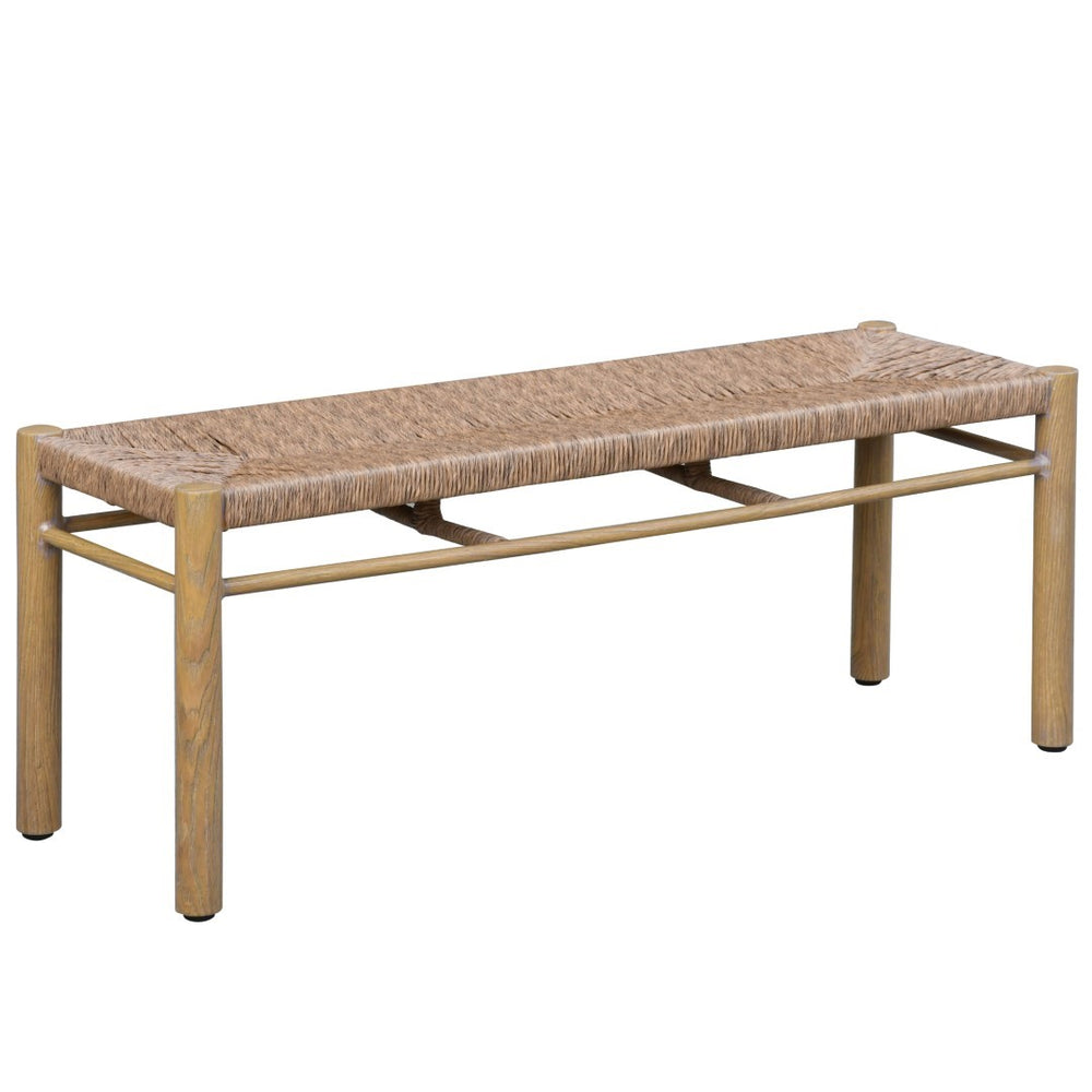Safavieh Romona Rattan Weaving Outdoor Bench In Natural - Elegant, Durable Seating For Patios & Gardens Natural 90% Metal,10% Pe Rattan Cpt4002a