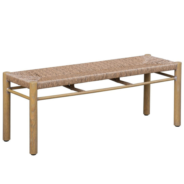 Safavieh Romona Rattan Weaving Outdoor Bench In Natural - Elegant, Durable Seating For Patios & Gardens Natural 90% Metal,10% Pe Rattan Cpt4002a