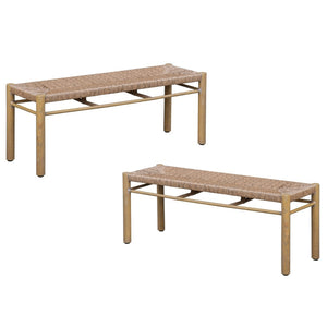 Safavieh Romona Rattan Weaving Outdoor Bench In Natural - Elegant, Durable Seating For Patios & Gardens Natural 90% Metal,10% Pe Rattan Cpt4002a