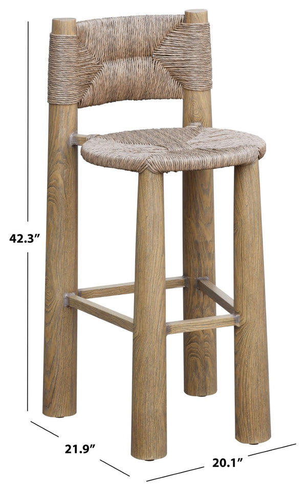 Safavieh Romona Rattan Weaving Round Outdoor Barstool - Natural Elegance For Stylish Patio Gatherings Natural 90% Metal,10% Pe Rattan Cpt4003a