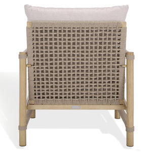 Safavieh DORIANNA Aluminum Patio Chair in Sand Beige – Stylish Comfort for Modern Outdoor Spaces & Lounges CPT4004A