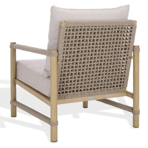 Safavieh DORIANNA Aluminum Patio Chair in Sand Beige – Stylish Comfort for Modern Outdoor Spaces & Lounges CPT4004A