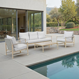 Safavieh DORIANNA Aluminum Patio Chair in Sand Beige – Stylish Comfort for Modern Outdoor Spaces & Lounges CPT4004A