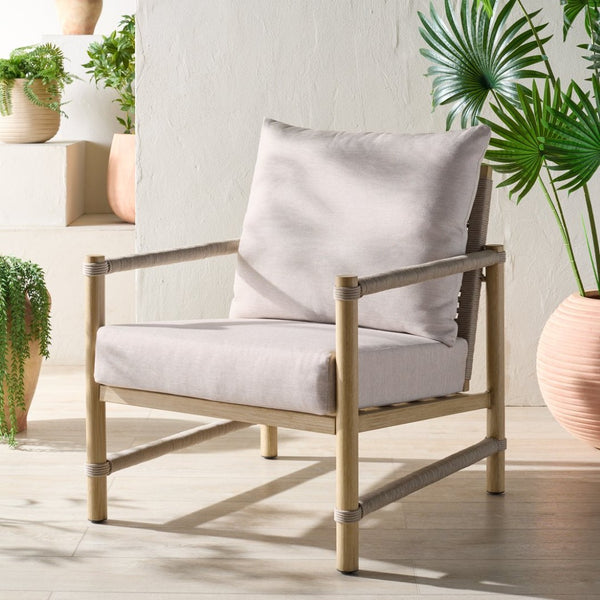 Safavieh DORIANNA Aluminum Patio Chair in Sand Beige – Stylish Comfort for Modern Outdoor Spaces & Lounges CPT4004A