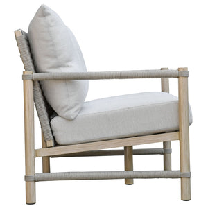 Safavieh Dorianna Aluminum Patio Chair - Stylish Sand & Beige Outdoor Seating For Comfort & Relaxation Sand ,Beige 80% Metal,3% Fabric,7% Foam,10% Rope Cpt4004a