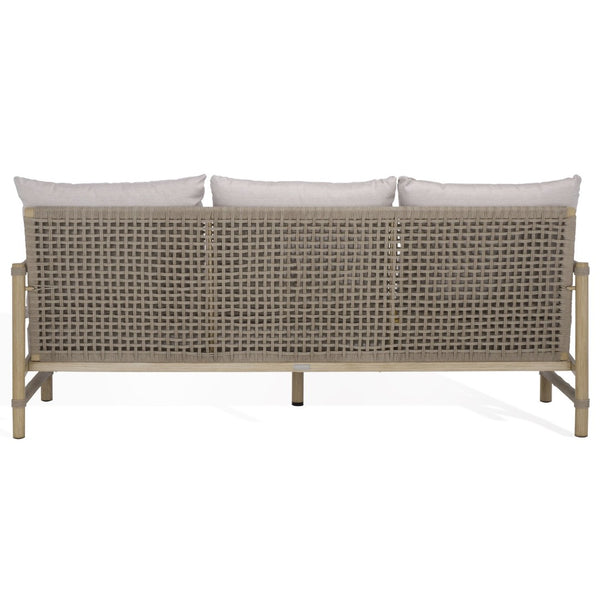 Safavieh DORIANNA Aluminum Patio Sofa - Coastal Style with Plush Cushions & Durable Design for Outdoor Relaxation CPT4005A