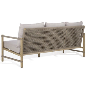 Safavieh DORIANNA Aluminum Patio Sofa - Coastal Style with Plush Cushions & Durable Design for Outdoor Relaxation CPT4005A