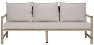 Safavieh DORIANNA Aluminum Patio Sofa - Coastal Style with Plush Cushions & Durable Design for Outdoor Relaxation CPT4005A